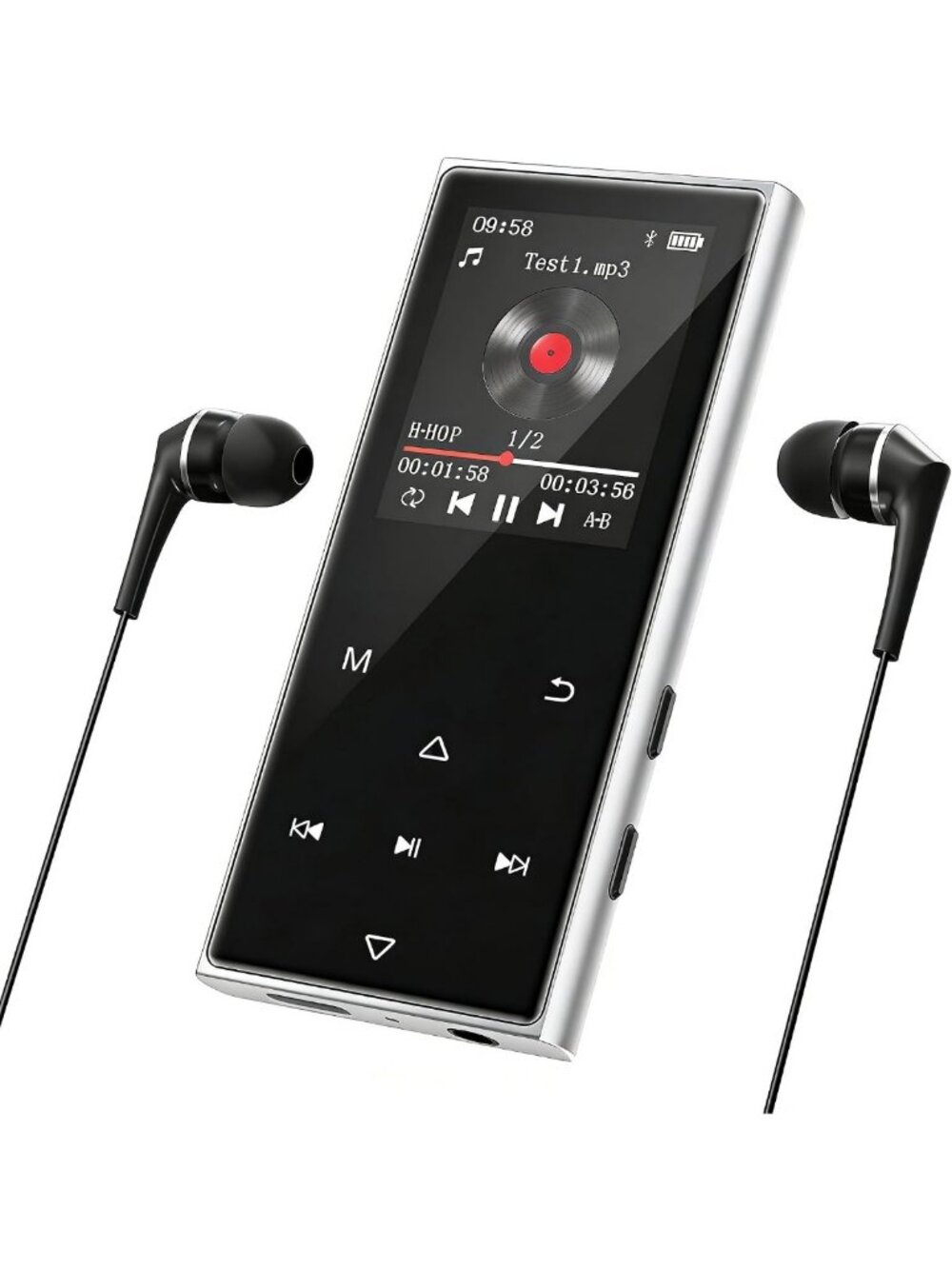 128GB Bluetooth MP3 Player, HiFi Sound, FM Radio, Voice Recorder, E-Book